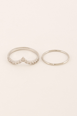 Simple Ring With Rhinestones Set 6CAC2